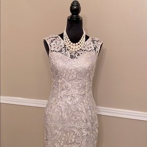 Cream & lace overlay dress